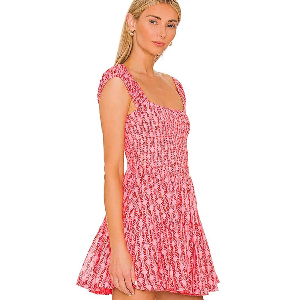 Free People Sweet Annie Mini Dress in Pink Combo